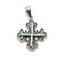 Sterling Silver Enamel Classic Jerusalem Cross Pendant